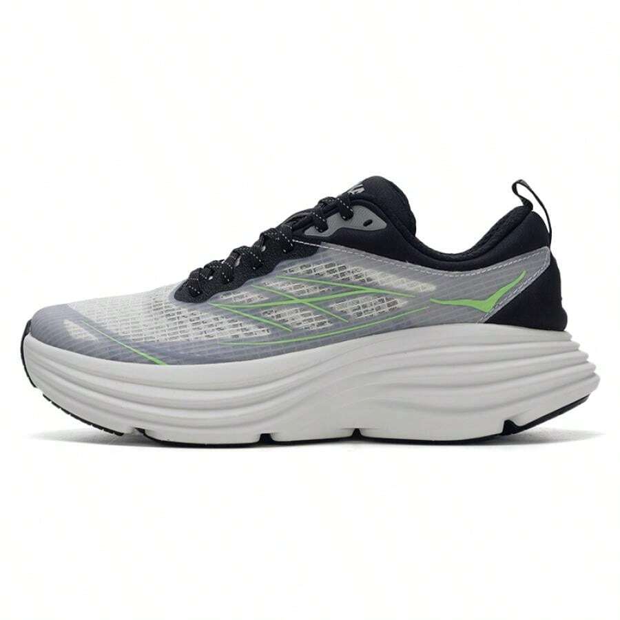 Hoka Bondi 8 TS Caged Running Shoes, Lightweight & Breathable, For Men & Women, Road Running, 1155391-WTTR - White/Green Apple - View 1
