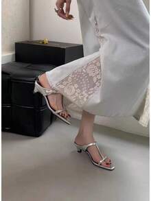 Women Heeled Sandals - 銀色 - 查看 8