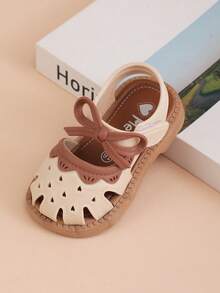 女童塑料凉鞋，软底防滑，适合1-3岁婴幼儿 - 米色 - 查看 4