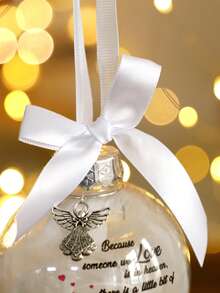 1 Stück Engel im Himmel Dekoartikel, Gedenk-Künstliche Federkugel Weihnachtsdekoration Anhänger, Weihnachtsbaum Dekoration, Heimdekoration, Weihnachtsfeier Zubehör, Weihnachts-Gedenk-Ornament Federkugel, Ein Teil meines Herzens ist im Himmel, Weihnachtsbaum Gedenk-Hängender Anhänger Geschenk für Mama, Papa, Sohn, Tochter, Schwester, Bruder, Oma, Opa