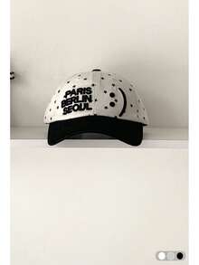 1 件字母猫宽檐棒球帽女款大头围防紫外线可爱黑猫刺绣撞色棒球帽百搭适合大头围 - 棒球帽 - 查看 7