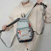 Unisex Outdoor Backpack, Drawstring Mini Casual Bag Lightweight Versatile Hiking Bag Fashion Men And Women Travel Small Backpack