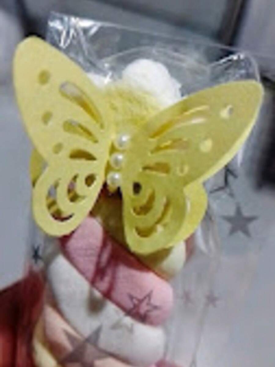 25 Borboleta 3D com pérolas para decoração de festa luxo festa jardim das borboletas - Cor de doce - Visão 1