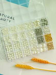 1 盒时尚简约亚克力白珍珠 4/6/8/10 毫米珍珠配件珠宝 DIY 手工套件适用于手链、珍珠项链、珠宝制作、装饰