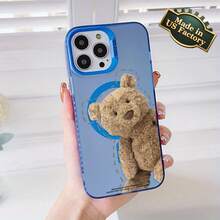 Bear Doll Pattern Phone Case For IPhone 16 Men 16 Creativity 12 Phone Cases 16PRO Premium 15PRO Magnetic Wireless Charging Case 14PROMAX Women 16PLUS Cute 14PRO Thickened TPU 13PRO Aesthetic 15 Unique 12PROMAX Shockproof And Anti-Fall 12PRO/11PRO/15PROMAX/13PROMAX/11PROMAX/16PROMAX/13/14/15PLUS/14PLUS - Blue - View 2