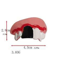 1pc Halloween Fake Teeth Toy, Rabbit Teeth Bunny Teeth, Funny Gag Plastic Soft Tooth Denture - Multicolor - View 4