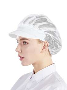 1/2顶男女通用防静电防油厨师帽，适用于厨房、面包房、餐厅、工厂、食堂