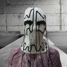 1 件装男女通用多色角形拉法帽带血迹面具保暖针织滑雪帽新奇万圣节派对面罩 - 口罩款 - 查看 13