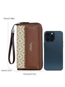 Classic Wallet - European Business Style, Zipper Closure Design, Double-Layer Structure, Card Slot Hidden Compartment And Photo Bag - Durable Nylon Lining, Black With Gold Accents - Perfect Gift For Valentine's Day, Mother's Day, Father's Day - 白色 - 查看 3