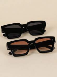 1 pieza/2 piezas/3 piezas/10 piezas Gafas con marco cuadrado grueso, gafas de moda rectangulares gruesas unisex para fotografía callejera, bares, clubes, festivales de música, decorativas, adecuadas para todos los tipos de rostro