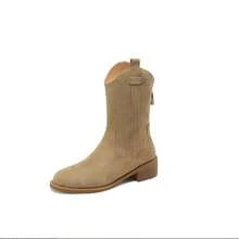 Women Western Boots - 駝色棉 - 查看 7