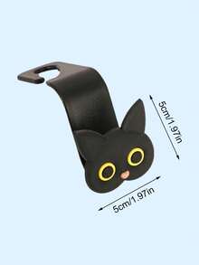 2 件 3D 卡通猫汽车座椅挂钩，通用汽车储物架，汽车座椅靠背挂钩，多功能储物挂钩，适用于手提包、钱包、夹克、可爱汽车配件、节日礼物、女士礼物（黑色、白色） - 彩色 - 查看 9