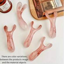 Ergonomic Y-Shaped Resin Massage Tool - 5-Point Relief For Face/Eyes/Nose/Ears/Hands, Portable Gua Sha Shaping Stick, Suitable For SPA, Travel And Office Self-Care, Mother's Day Gift Set, Christmas Gift, Pink Travel Massager, Christmas Stocking Stuffer, Gift For Men - Multicolor - View 8