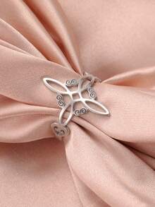 TEAMER 1pc Stainless Steel Witch Knot Ring, Minimalist & Fashionable Unisex Band Ring, Commemorative Gift For Friends - Fashion Series - View 5