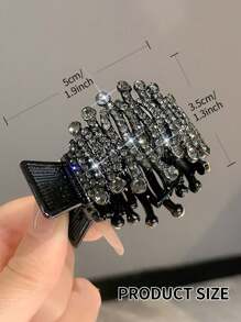 1pc Women's Fashion Alloy Rhinestone Ponytail Claw Clip, Metallic Pearl Rhinestone Hair Accessory, Claw Clips, Hair Claws, Clips For Hair, Hair Slide, Hair Barrettes