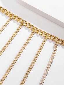 Fashionable And  Hanging Neck Chain Collarbone Necklace Sexy Geometric U-Shaped Tassel Single Shoulder Body Chain For Women - Geometry - 查看 3