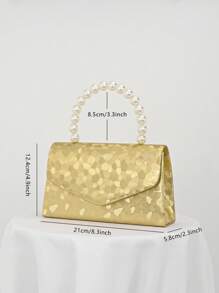 Elegante bolso de noche para mujer con decoración exquisita de perlas falsas, adecuado para fiestas, bodas, bailes de graduación, cenas/banquetes, que combina a la perfección con vestidos de novia, vestidos formales y vestidos de cumpleaños
