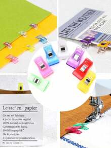 10/20 قطعة/مجموعة مشابك بلاستيكية ملونة عشوائية الحواف لتثبيت الأقمشة والخياطة والتصميم اليدوي، مشابك للتنجيد والتجليد والأعمال اليدوية