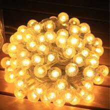 1包10/20/40/80颗LED水晶球串灯,电池供电,室内仙女灯,防水球形吊灯,适用于卧室、花园、树木、露营、婚礼派对装饰 - 彩色 - 查看 13