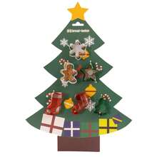 Delightful Holiday Cookie Cutter Set - 6 Pack Of Tree, Sock, Gman, Flake, Star & Candy Shapes For Baking And Decorating Festive Treats
