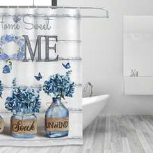 Rèm tắm Farmhouse Daisy Rèm tắm hoa cho trang trí phòng tắm trung tính, đồng quê, hoa, rèm tắm mộc mạc, vải polyester chống thấm nước, kích thước 60x72in, rèm tắm chống thấm nước có lót nam châm, có thể giặt bằng máy, kích thước 66x72in, bộ rèm tắm mềm mại có 12 móc, rèm tắm kích thước 36x72in, trang trí mùa thu chất lượng khách sạn - Cây tú cầu - Xem 2