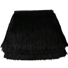 HEARTWISH Fringe Trim Lace Polyester Fiber Tassel 6inch Wide 10 Yards Long For Clothes Accessories Latin Wedding Dress DIY Lamp Shade Decoration Black