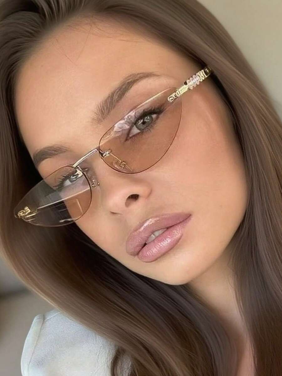 1 buc. Ochelari de soare pentru femei, model casual, eleganți, de lux, de înaltă calitate, versatili și potriviți pentru toate formele feței, aplicabili pentru petreceri, sărbători, călătorii în aer liber, drumeții, fotografie, îmbrăcăminte pentru femei, cadouri business casual, accesorii de plajă, cu funcție de protecție împotriva vântului și nisipului, potriviți pentru toate anotimpurile. Nuanțe de soare în formă de ochi de pisică.