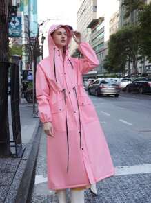 Fashion Rain Coat Rain Coat For Women Thickened Waterproof Rain Coat Women's Raincoats Travel Climbing Riding Rain Poncho Rain Jacket Universal Rain Coat Windbreak Poncho Waterproof Lengthen Raincoat Waterproof Outdoor Raincoat