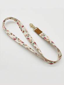 1 件钥匙扣腕带 PU 皮革印花斜纹金属扣手机挂绳二合一