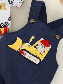 2 piezas Conjunto para Bebé Niño con Diseño de Osito Futbolista – Camiseta de Rayas y Peto - Multicolor - Ver 7