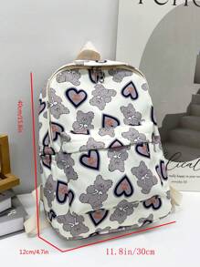 1pc Women's Classic Backpack, Large Capacity, Fashion Solid Color, Suitable For School, Commuting, Multi-Pocket