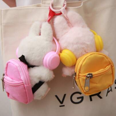 Pingente de Boneca de Pelúcia, Acessório da Moda para Mochila, Fones de Ouvido