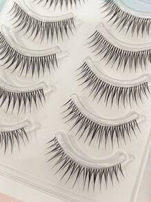 10 szt./zestaw jednoczęściowych sztucznych rzęs o naturalnym wyglądzie, odpowiednich do makijażu bez makijażu, lekkiego makijażu, do codziennych dojazdów do pracy, przezroczysta opaska, rzęsy na pasku Slouchy Girl, rzęsy, sztuczne rzęsy