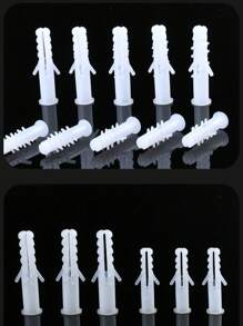 100pcs/Pack Plastic Expansion Tube 6*30 8*40 Expansion Screws Hardware Accessories Expansion Plug Rivet Nail Rubber Stopper