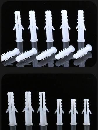 100 stuks/pak kunststof expansiebuis 6*30 8*40 expansieschroeven hardware-accessoires expansieplug klinknagel spijker rubberen stop