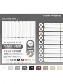 Languo 9支装丙烯颜料马克笔套装,720色可混色软头,适用于绘画、DIY手工、学校美术用品、绘画课程、返校季 - 彩色 - 查看 17