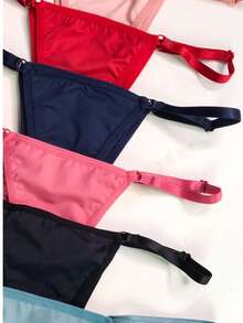 String Thong Panties With Adjustable Straps In Light Microfiber Women's Lingerie - 黑色 - 查看 1