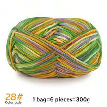6 件/包多色渐变染色彩虹腈纶纱线、条纹针织材料纱线、钩针纱线、温暖柔软的纱线，适用于编织毛衣、围巾、袜子、手套、帽子、披肩和其他配饰 - 6團裝 - 查看 8