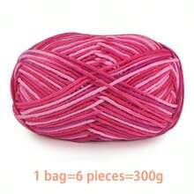 6 件/包多色渐变染色彩虹腈纶纱线、条纹针织材料纱线、钩针纱线、温暖柔软的纱线，适用于编织毛衣、围巾、袜子、手套、帽子、披肩和其他配饰 - 6團裝 - 查看 28