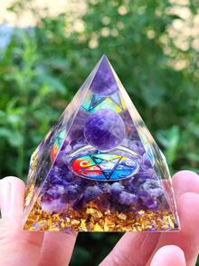 Kim tự tháp năng lượng Orgonite Reiki, quả cầu thạch anh tím tự nhiên, tinh thể chữa bệnh, dụng cụ luân xa, đồ trang trí, đá nhựa, đồ thủ công kim tự tháp trang trí nhà cửa, quà tặng, đồ trang trí để bàn bằng nhựa pha lê sáng tạo, thích hợp cho Giáng sinh, Halloween, Ngày của Cha. - Ngôi sao năm cánh màu xanh - Xem 23