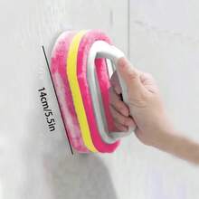 Magic Sponge For Easy Cleaning - Non-Electric Multi-Surface Cleaner With Ergonomic Handle, Durable PP Material For Kitchen And Bathroom - Safe Cleaning Tool For Glass, Walls, Ceramics, Pink Essential Cleaning Supplies - 粉色 - 查看 3