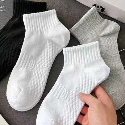 12双装透气运动袜，男女通用防臭短袜，吸湿排汗抗菌轻便踝袜，适合运动和休闲穿着，秋冬季（2/6/12双套装）