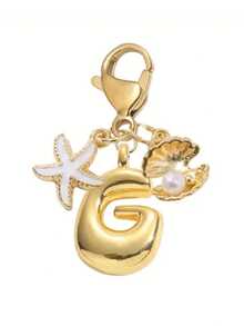 1 Stück A-Z Buchstaben Gold Bubble Buchstabe süßer Anhänger Schlüsselanhänger, Muschel- und Seestern-Accessoires, Schlüsselanhänger, Ringtasche, Rucksack-Anhänger, Auto-Anhänger, perfekt für Urlaub, Einkaufen, Strand, Camping, Geldbörse und Handtaschen-Accessoires. Geeignet als Geschenk für Frauen, Freunde, Klassenkameraden, Dekorationen, modisches kreatives Design Geburtstagsgeschenk, Sommer-Taschenbaumeln, modisches Accessoire für Damen, langanhaltend Metallschlüsselring, ästhetisches Geschenkidee, neuartiger Schlüsselanhänger, Rückkehr zur Schule Auto-Accessoires Goth Y2k' - Verschiedenfarbig - Übersicht 18