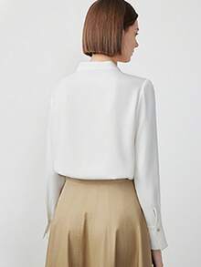 法式长袖衬衫 - 白色 - 查看 4