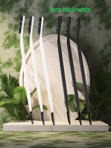 114/14/9/6/3/2pcs Spiral Tapered Brush Heads, Multi-Functional Combination Set, Suitable For Daily Commute, Beginner Practice, Party Makeup, Eyebrow Grooming - Black - View 10