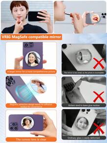 1pc New Magnetic Selfie Lens, High Definition Auxiliary Selfie Tool, Rear Reflective Mirror For Live Streaming