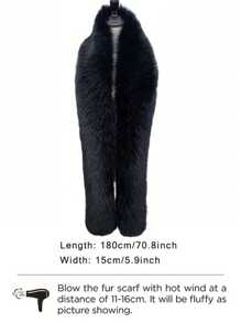 1pc Women Solid Color Faux Fur Scarf, Party Fake Fur Collar, Winter Wedding Ceremony Accessory - 20th Century Style