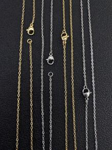 1/10/5pcs Stainless Steel Flattened Cross Chain With Lobster Clasp, DIY Jewelry Accessories - Multicolor - View 2