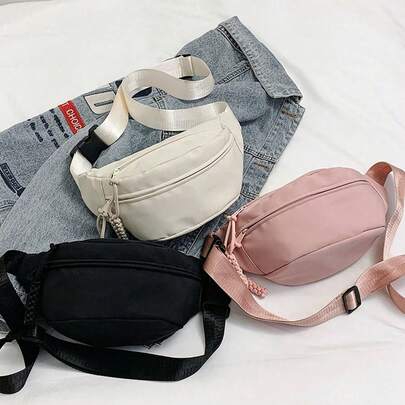 1 chiếc túi đeo ngực nữ kiểu dáng tối giản phối màu tương phản, túi thể thao dành cho học sinh, túi đeo hông đa năng, phù hợp cho sử dụng hàng ngày, thể thao ngoài trời, chạy bộ, du lịch, giải trí.