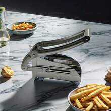 Stainless Steel Potato Slicer Vegetable Cutter Multi Functional Manual Fast Cutting Tool With 2 Blades Manual Fries Machine - 304不鏽鋼 - 查看 5